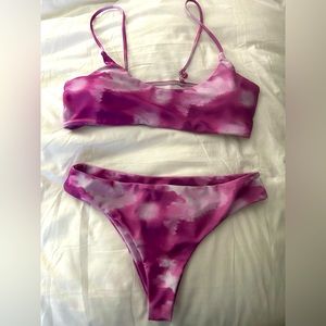 Purple tie dye bikini. Size L but runs kinda small